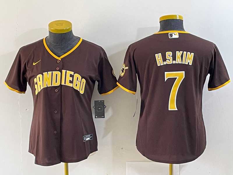 Youth San Diego Padres #7 Ha Seong Kim Brown Stitched Cool Base Nike Jersey->mlb youth jerseys->MLB Jersey